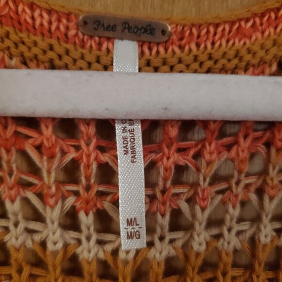 Free People Into The Flames Crochet Maxi Tunic Dress Cover-up Size M/L EUC - Picture 6 of 8